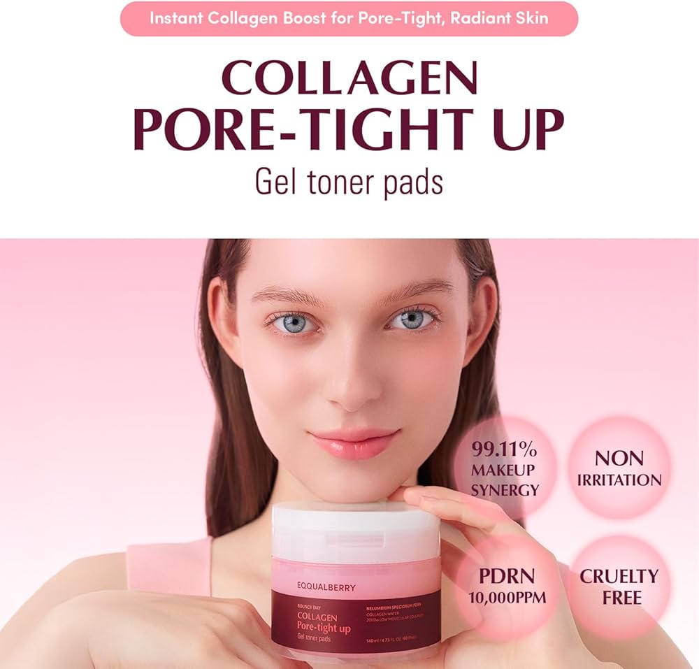 Disques toniques Eqqualberry Collagen pour resserrer les pores