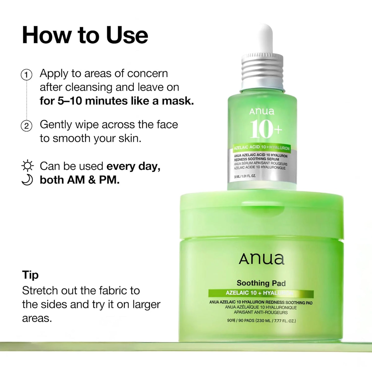 Anua - Azelaic 10 Hyaluron Redness Soothing Pad 90 pads