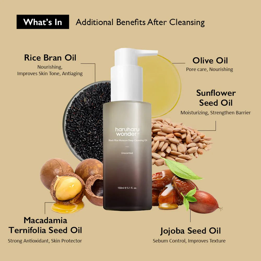 HARUHARU BLACK RICE MOISTURE DEEP CLEANSING OIL 150ML