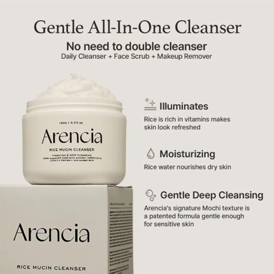 NETTOYANT AU MUCIN DE RIZ ARENCIA 120G