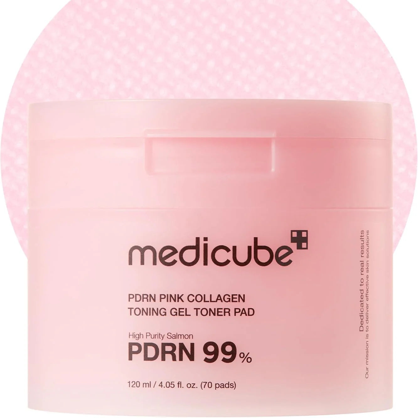 Disques toniques au gel et collagène rose PDRN (70 unités) 120 ml