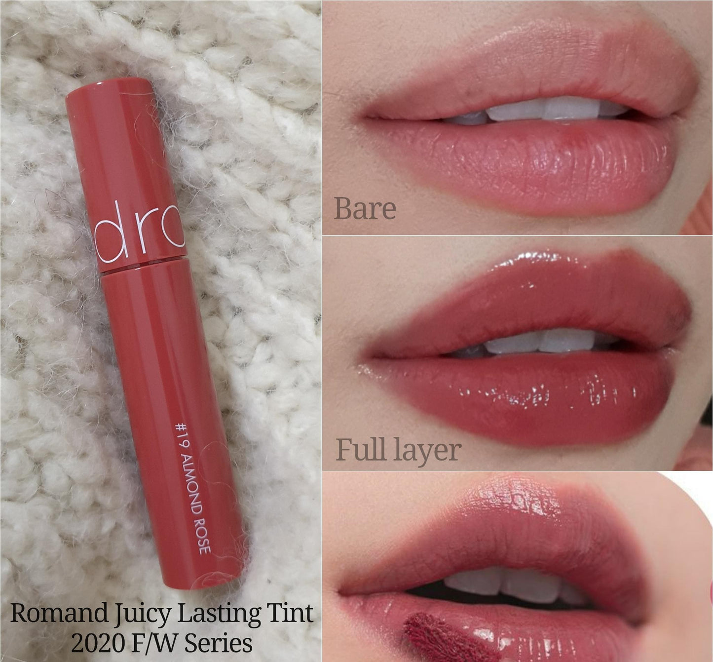 Romand - Juicy Lasting Tint 2020 F/W Series - 4 Colors #19 Almond Rose