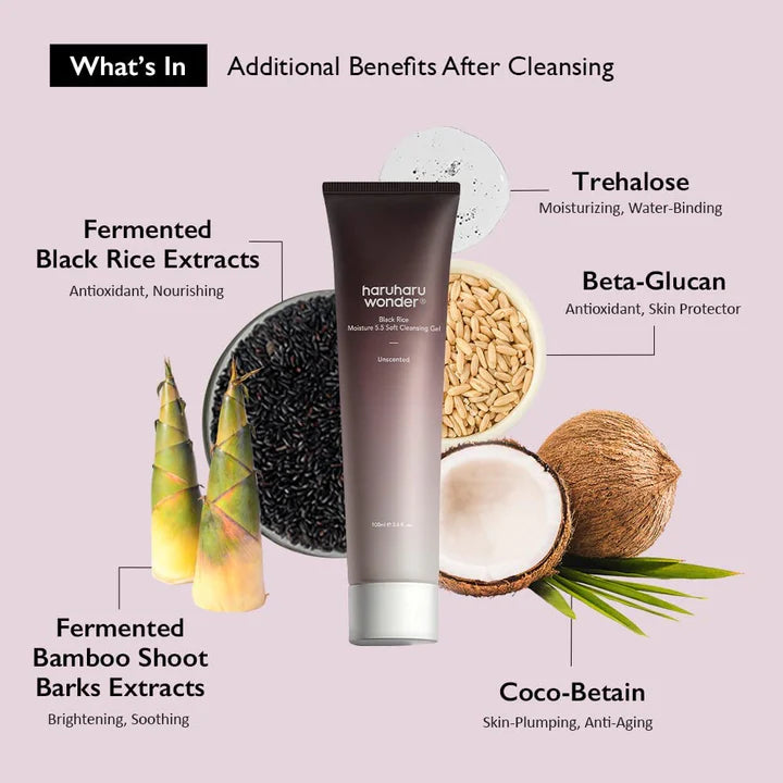 HARUHARU BLACK RICE MOISTURE 5.5 SOFT CLEANSING GEL 100ML