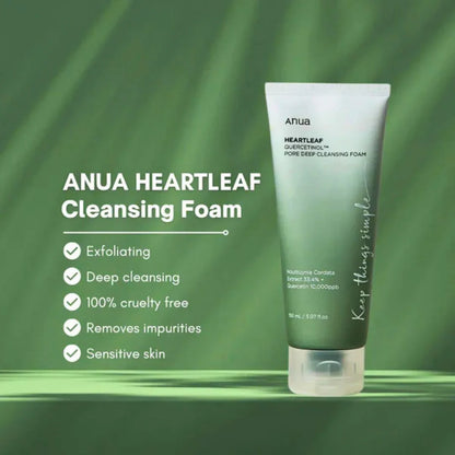 ANUA HEARTLEAF QUERCETINOL PORE DEEP CLEANSING FOAM 150ML