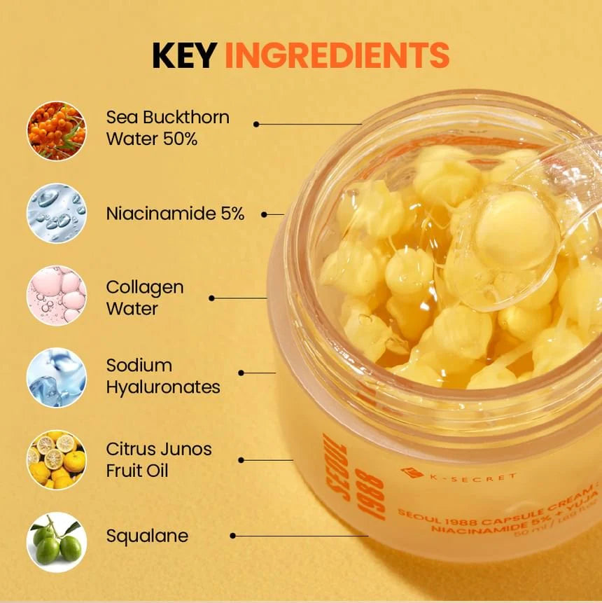 KSECRET - SEOUL 1988 Crème en capsules : Niacinamide 5 % + Yuja 50 ml