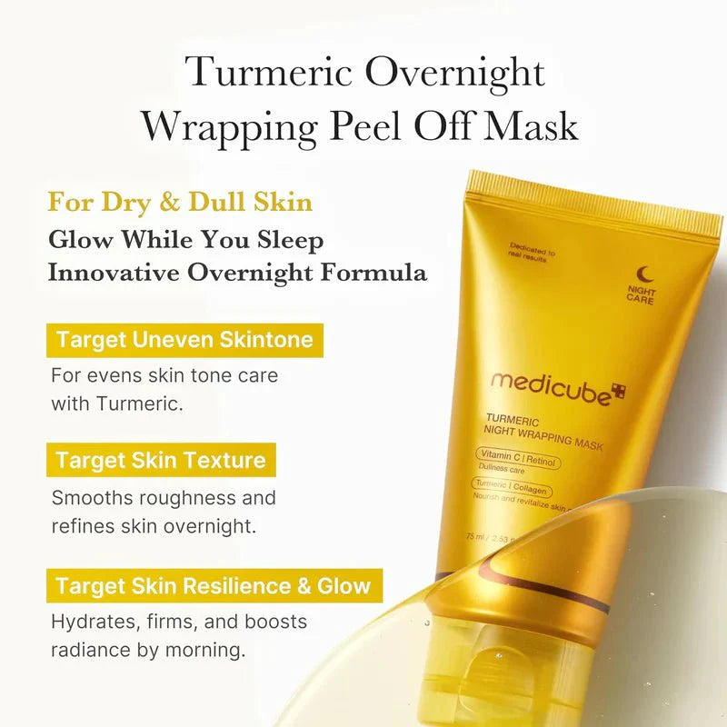 MEDICUBE KOJIC ACID TURMERIC NIGHT WRAPPING MASK 75ML