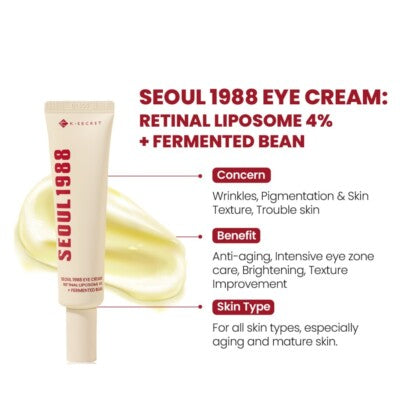 KSECRET - SEOUL 1988 Eye Cream : Retinal Liposome 4% + Fermented Bean 30ml